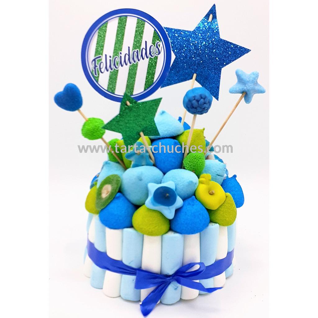 Tarta Chuches Pequeña Estrellas Azul-Verde (6 opciones)