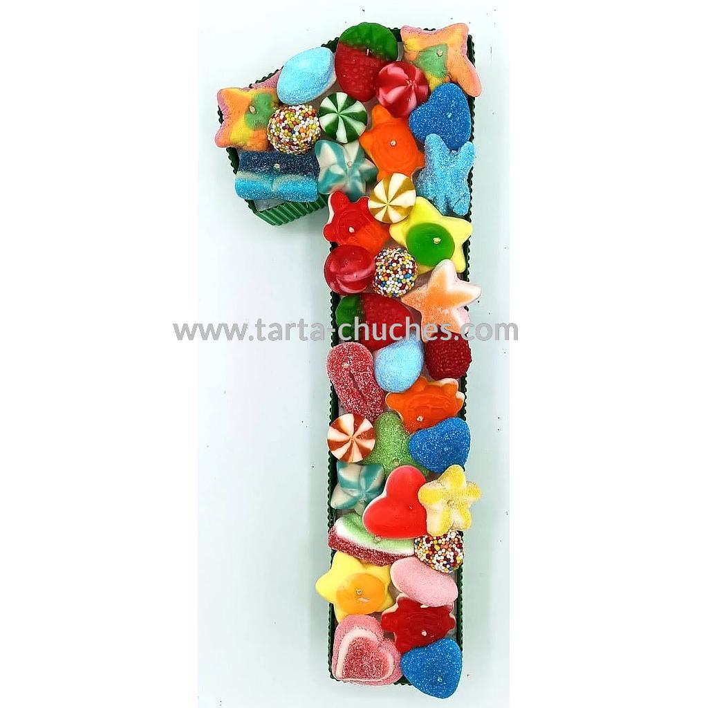 Numero con Chuches "1" años Multicolor