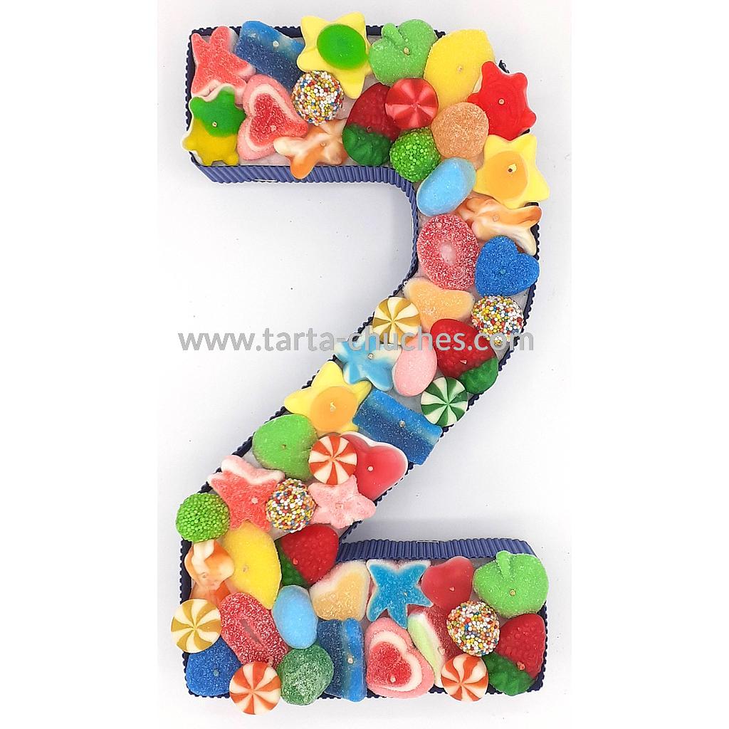 Numero con Chuches "2" años Multicolor