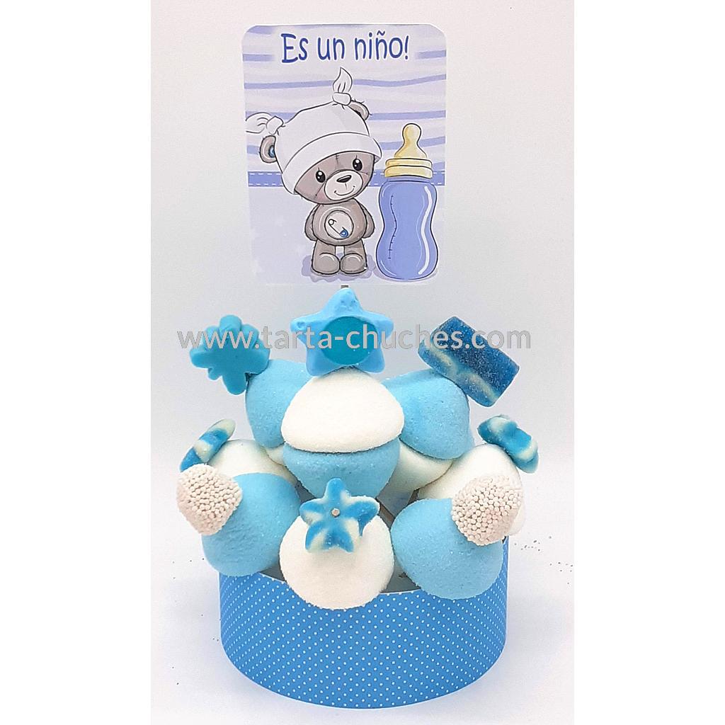 Tarta Chuches Mini Alta Nacimiento "Es un niño" Azul