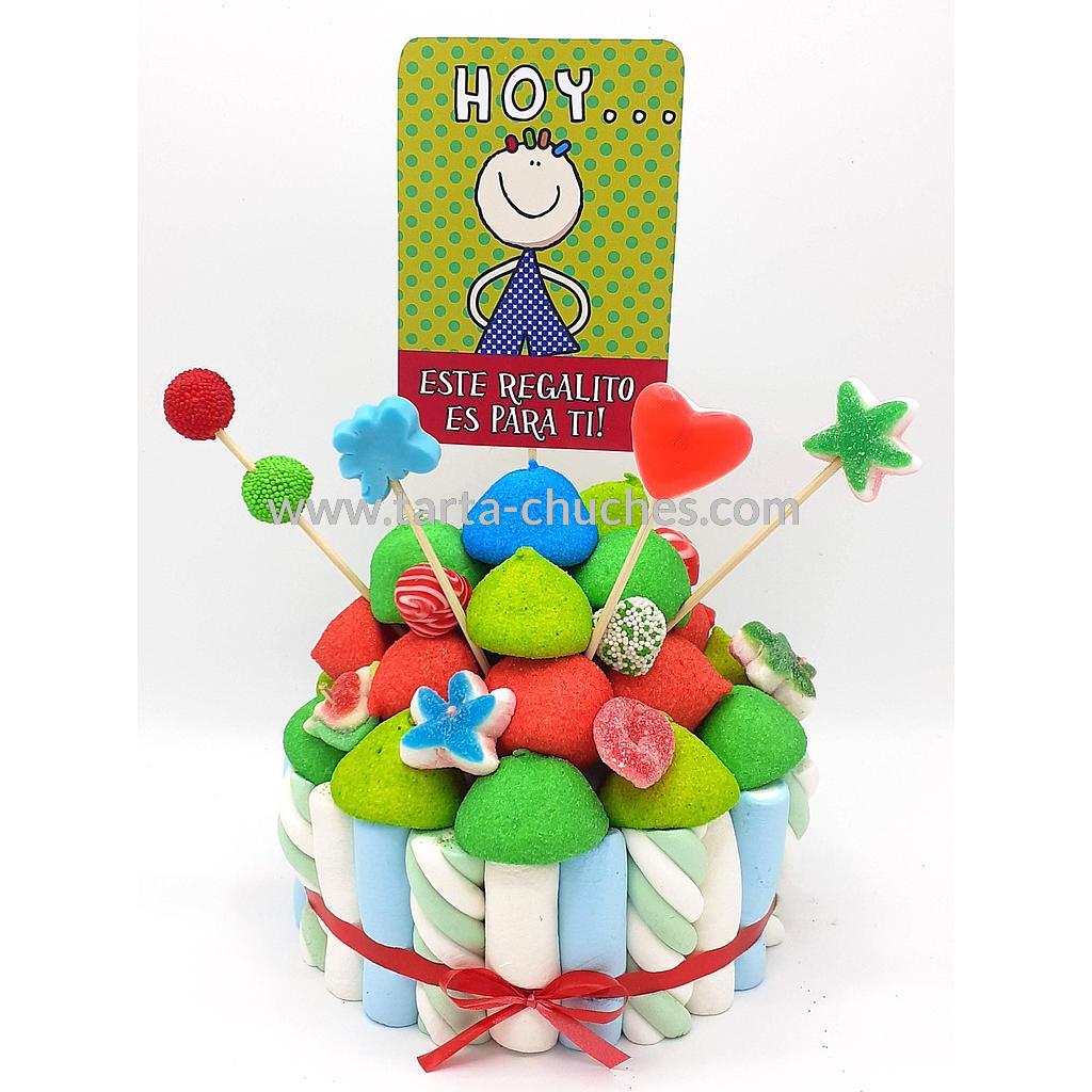 Tarta Chuches Pequeña "Hoy este regalito, es para ti" Verde
