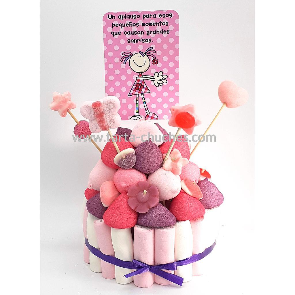 Tarta Chuches Pequeña "Un aplauso para esos..." Rosa