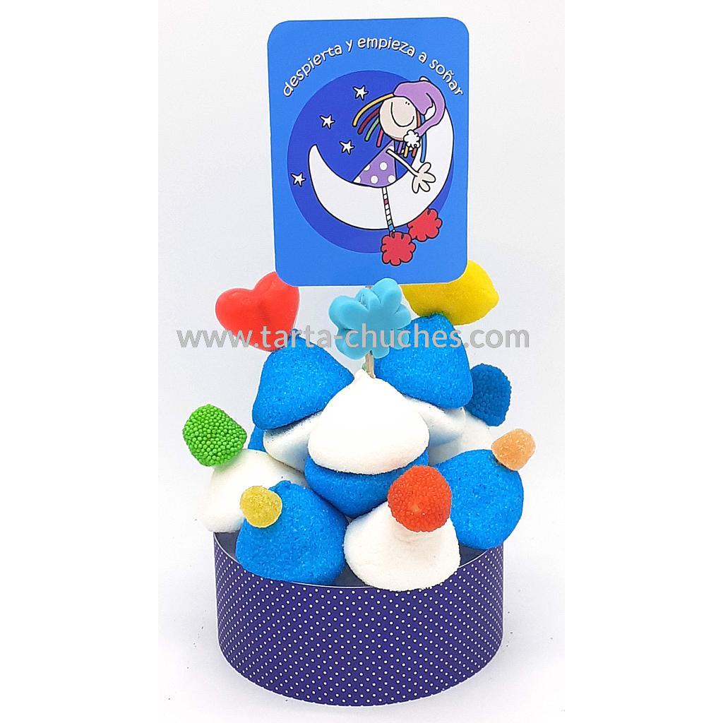 Tarta Chuches Mini Alta "Despierta y empieza a soñar" Azul-Azul