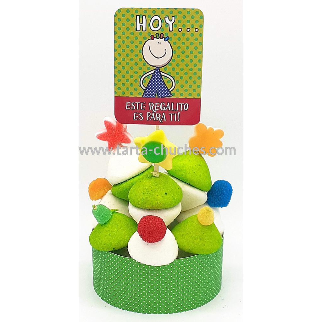 Tarta Chuches Mini Alta "Hoy Este regalito es para ti" Verde-Verde