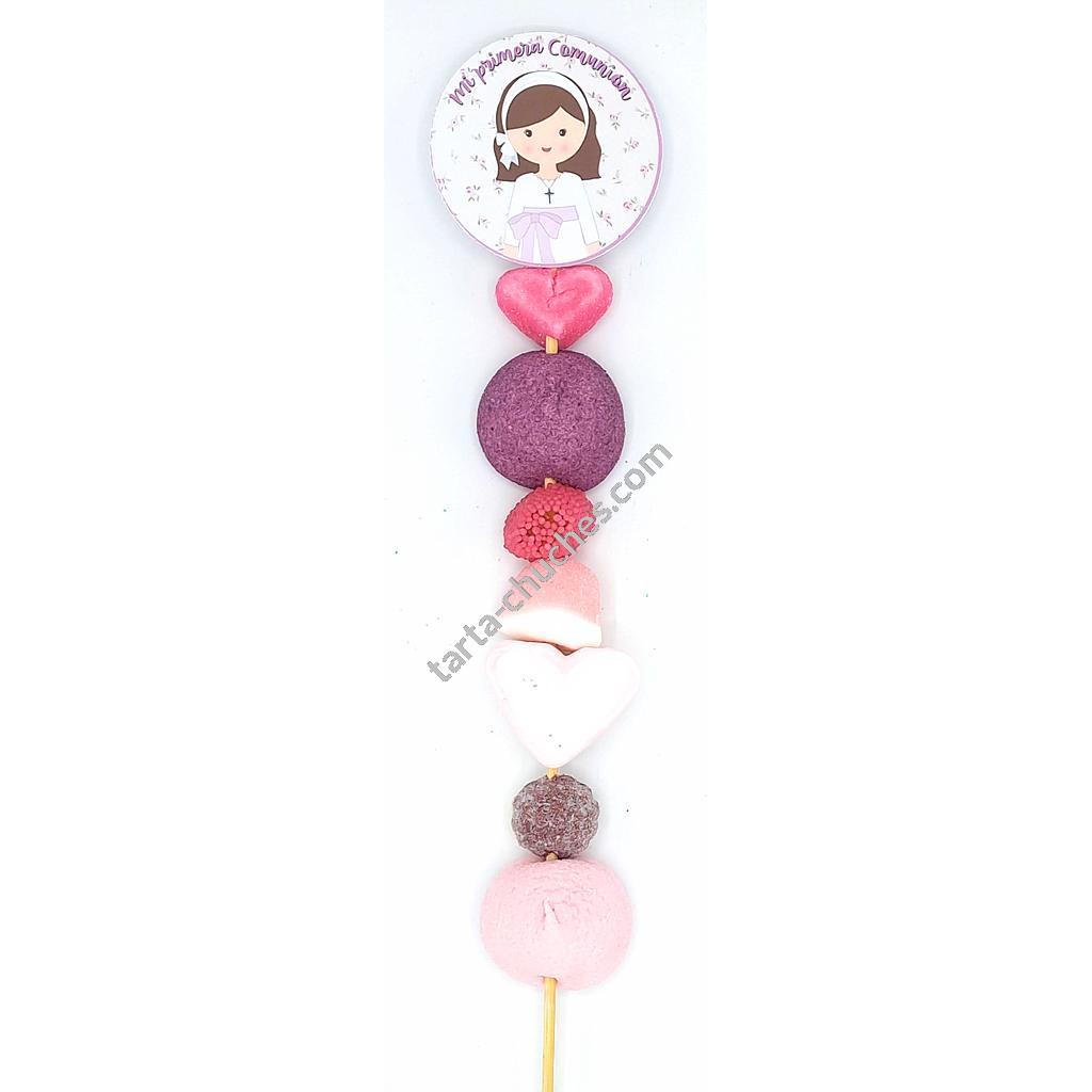 Brocheta Chuches Comunion Niña Malva