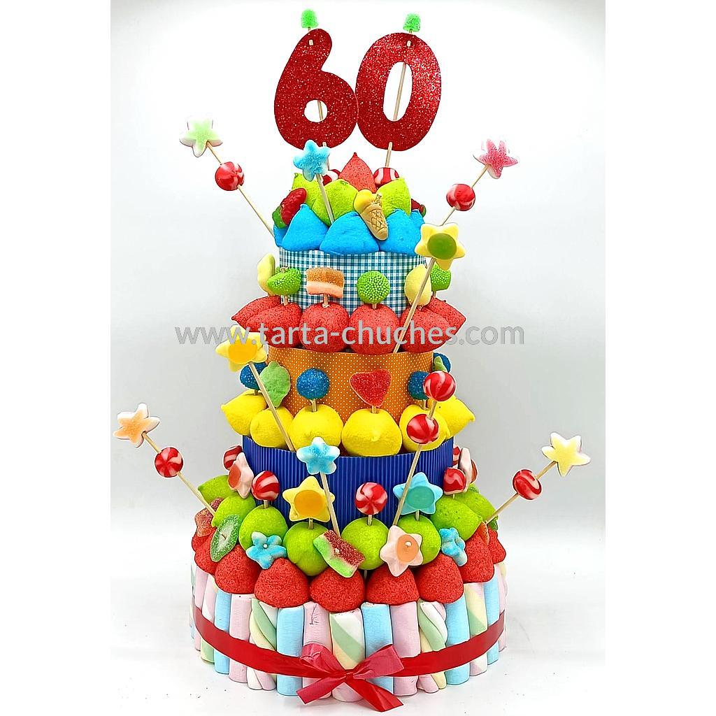 Tarta Chuches Extra Grande Multicolor 60 a 69 años (Abrir para seleccionar año)