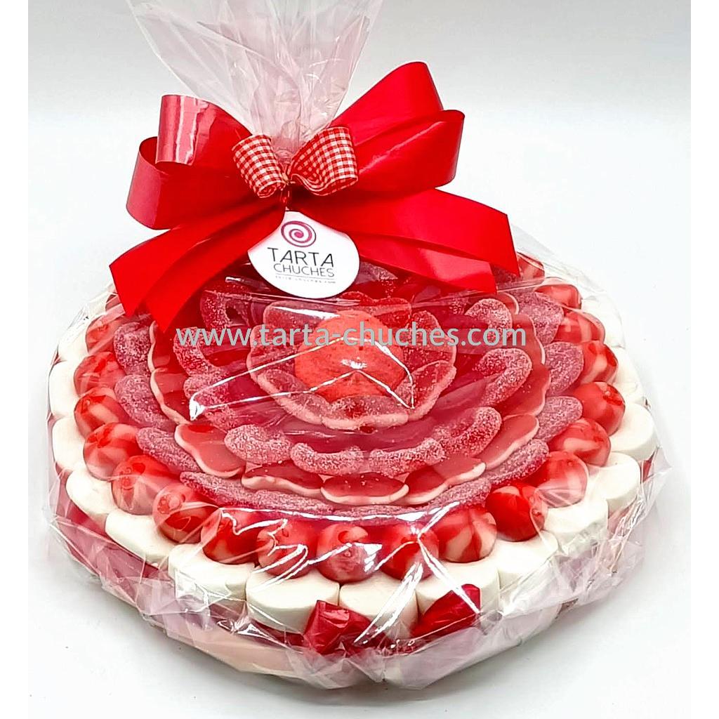 Tarta Chuches Plana Grande Rojo-Blanco