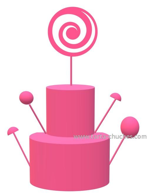 Tarta Chuches Mediana Transgenero rosa-azul-blanco