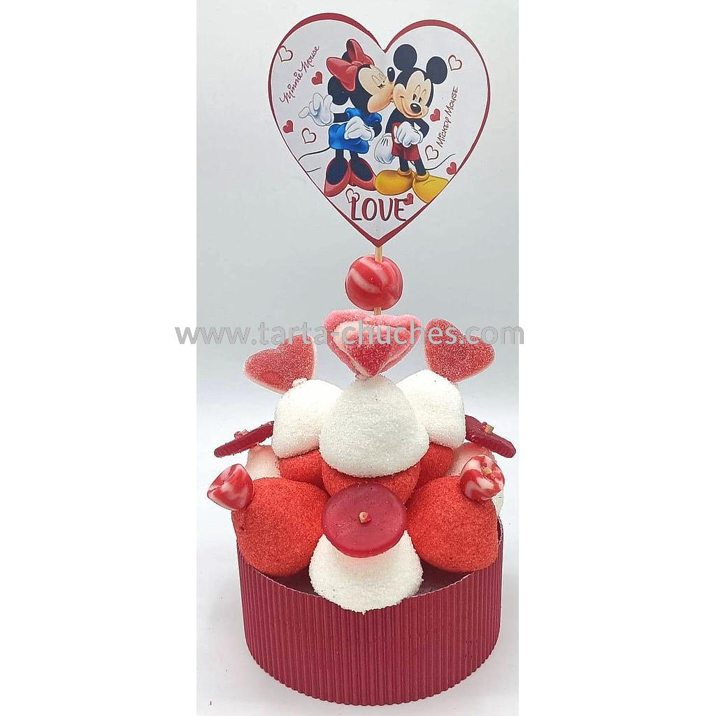 Tarta Chuches Mini Alta San Valentin "Love" Mickey-Minnie