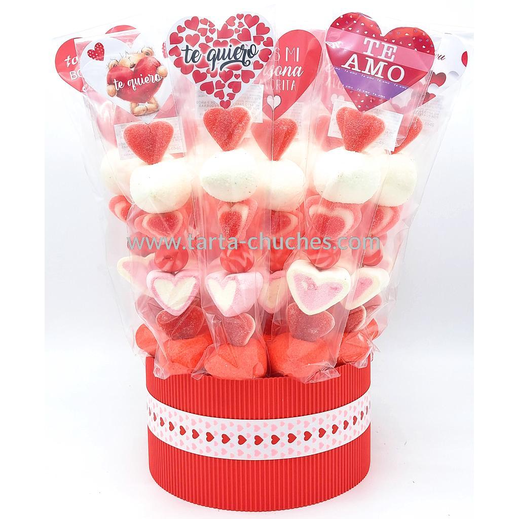 Cubo 30 Brochetas Chuches San Valentin