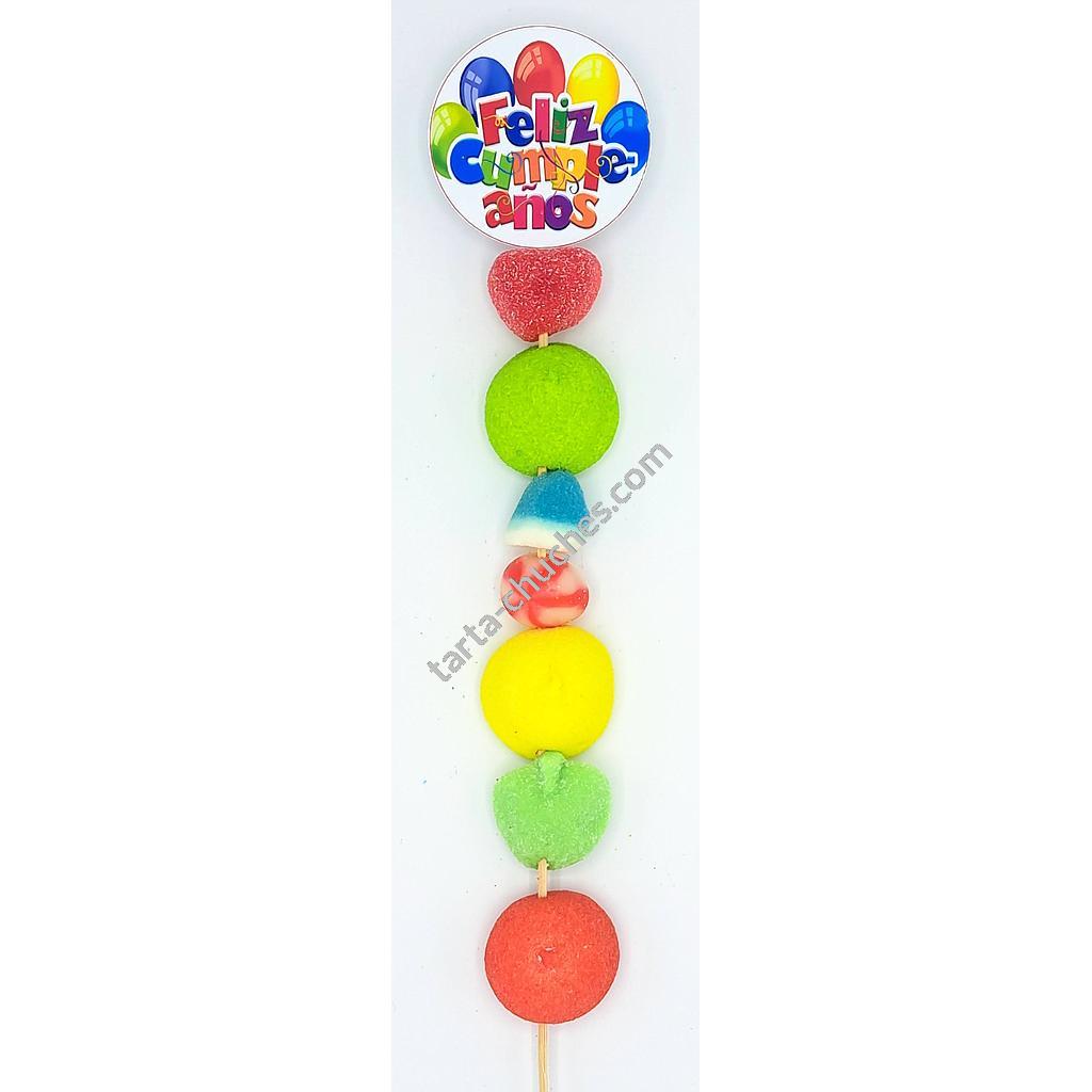 Brocheta Chuches &quot;Feliz cumpleaños&quot; Multicolor