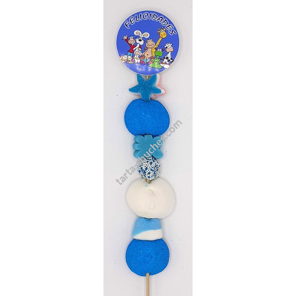 Brocheta Chuches "Felicidades" Azul